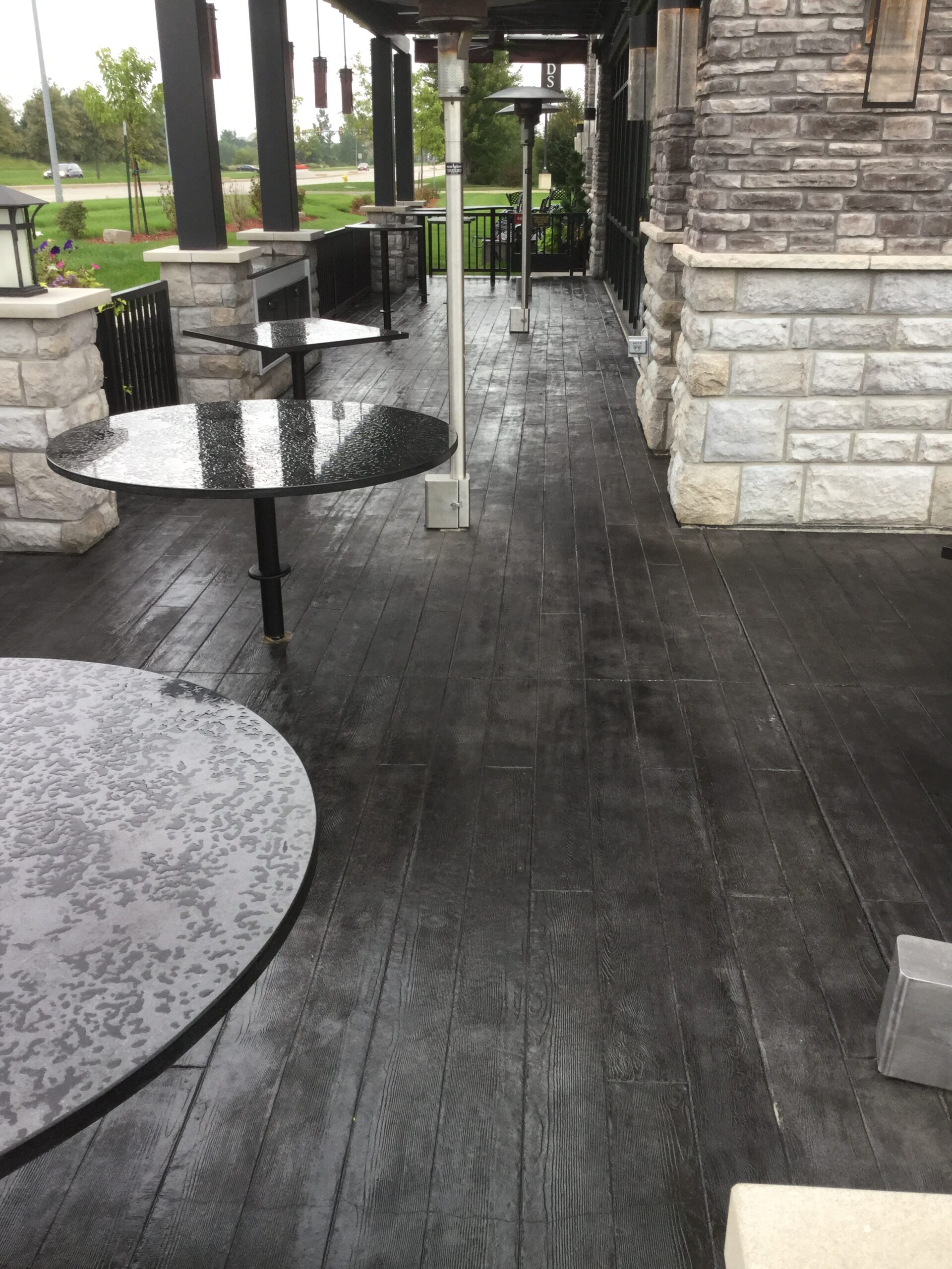 Concrete Floor Wood Plank Charcoal